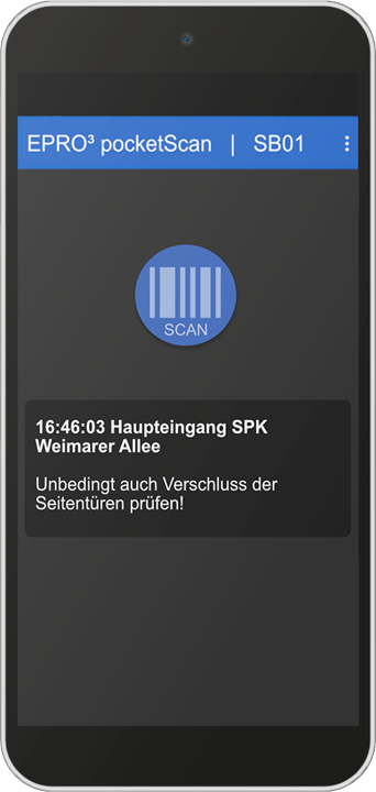 EPRO³ pocketScan App für Android-Smartphones